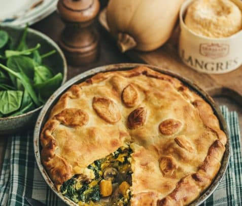 Tourte au Langres et aux légumes d’hiver